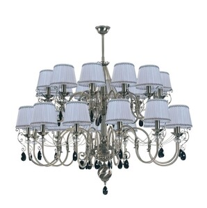 Casa Padrino Luxus Barock Kristall Kronleuchter Silber / Schwarz / Wei  130 x H. 115 cm