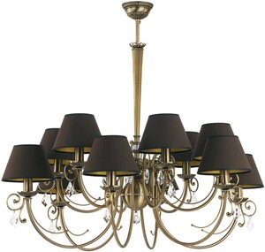 Casa Padrino Luxus Barock Kristall Kronleuchter Messing mit Patina / Dunkelbraun  90 cm