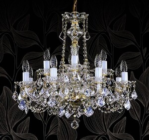 Casa Padrino Luxus Barock Kronleuchter mit b�hmischen Kristallglas Gold  64 cm