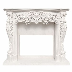 Casa Padrino Luxus Barock Marmor Kaminumrandung Wei� 184 x H. 155 cm - Prunkvolle Barockstil M�bel - Barock Hotel & Wohnzimmer Interior