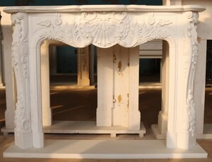 Casa Padrino Luxus Barock Marmor Kaminumrandung Wei 168 x H. 122 cm