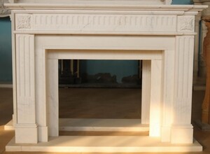 Casa Padrino Luxus Barock Marmor Kaminumrandung Wei 141 x H. 120 cm