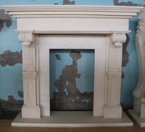 Casa Padrino Luxus Barock Marmor Kaminumrandung Wei 165 x H. 153 cm