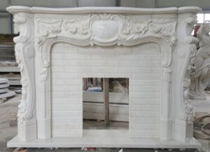 Casa Padrino Luxus Barock Marmor Kaminumrandung Wei 180 x H. 140 cm