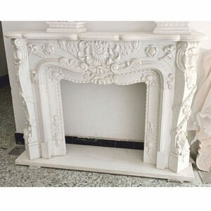 Casa Padrino Luxus Barock Marmor Kaminumrandung Wei� 150 x H. 110 cm - Barock M�bel