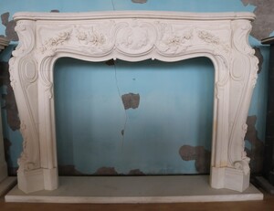 Casa Padrino Luxus Barock Marmor Kaminumrandung Wei 240 x H. 170 cm