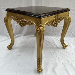 Casa Padrino Luxus Barock Massivholz Beistelltisch Gold / Braun - Quadratischer Tisch im Barockstil - Barock M�bel - Edel & Prunkvoll
