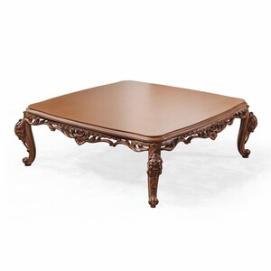 Casa Padrino Luxus Barock Massivholz Couchtisch Braun 132 cm - Barock M�bel