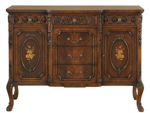 Casa Padrino Luxus Barock Kommode Braun - Prunkvoller Massivholz Schrank mit 2 T�ren und 6 Schubladen - Barock M�bel