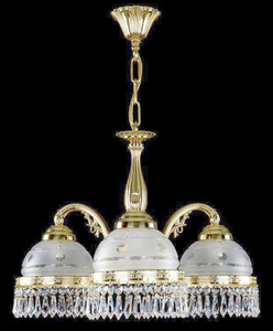 Casa Padrino Luxus Barock Messing H�ngeleuchte Gold / Wei�  52 x H. 36 cm - Prunkvolle Messing H�ngelampe mit B�hmischem Kristallglas - Barock Kristall Leuchten