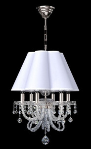 Casa Padrino Luxus Barock Kristall Hngeleuchte Silber / Wei  45 x H. 66 cm - Prunkvolle Hngelampe mit Bhmischem Kristallglas - Luxus Hngeleuchten im Barockstil - Edel & Prunkvoll