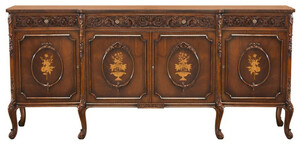 Casa Padrino Luxus Barock Sideboard Braun - Prunkvoller Massivholz Schrank mit 3 Schubladen und 4 Tren - Barock Mbel - Edel & Prunkvoll