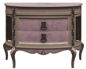 Casa Padrino Luxus Barock Nachtkommode Rosa / Beige - Prunkvoller Kinderzimmer Nachttisch - Barock Kinderzimmer Mbel - Luxus Qualitt - Made in Italy