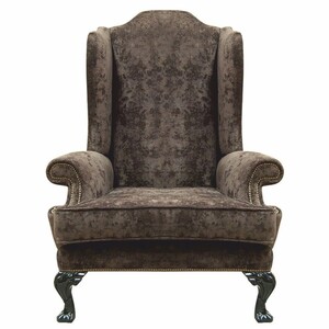 Casa Padrino Luxus Barock Ohrensessel Grau / Dunkelgr�n H. 120 cm - Barock M�bel