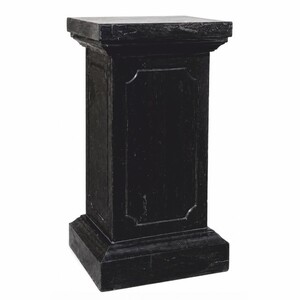 Casa Padrino Barock Garten Deko Marmor S�ule Schwarz H. 80 cm - Garten & Terrassen Deko Accessoires