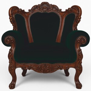 Casa Padrino Luxus Barock Samt Sessel Dunkelgr�n / Braun - Barockstil Wohnzimmer M�bel