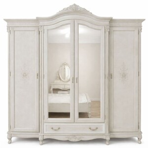 Casa Padrino Luxus Barock Schlafzimmer Schrank Hellgrau 248,5 cm - Barock Schlafzimmer M�bel