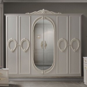 Casa Padrino Luxus Barock Schlafzimmer Schrank Creme 261 cm - Barock Schlafzimmer M�bel