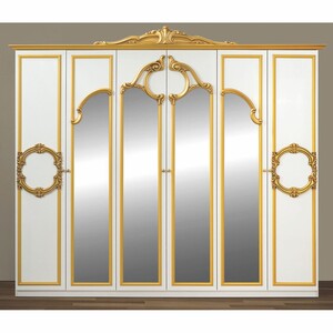 Casa Padrino Luxus Barock Schlafzimmer Schrank Wei� / Gold 261 cm - Barock Schlafzimmer M�bel