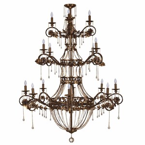 Casa Padrino Luxus Barock Schmiedeeisen Kristall Kronleuchter Braun  146 x H. 190 cm