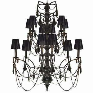 Casa Padrino Luxus Barock Schmiedeeisen Kronleuchter Schwarz  105 x H. 142 cm - Edel & Prunkvoll