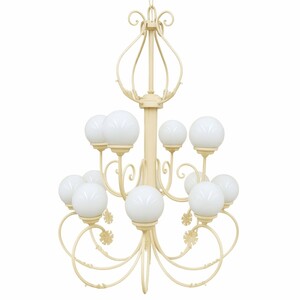 Casa Padrino Luxus Barock Schmiedeeisen Kronleuchter Creme / Wei�  110 x H. 155 cm