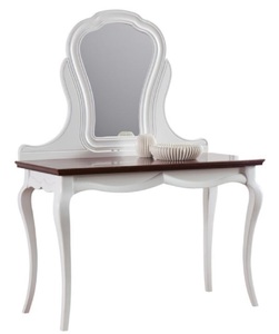 Casa Padrino Luxus Art Deco Schminktisch Wei� / Dunkelbraun 118 x 56,2 x H. 157,5 cm - Edle Schminkkonsole