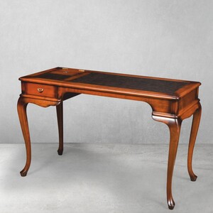 Casa Padrino Luxus Barock Massivholz Schreibtisch Braun 126 cm - Massivholz B�ro M�bel - Barock B�ro M�bel