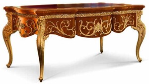 Casa Padrino Luxus Barock Schreibtisch Braun / Gold 176 cm - Barock Mbel - Made in Italy