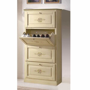 Casa Padrino Luxus Barock Schuhschrank Creme H. 170 cm - Made in Italy