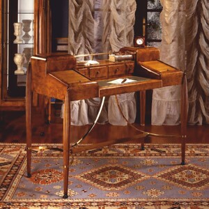 Casa Padrino Luxus Biedermeier Massivholz Sekret�r Braun / Gr�n / Gold / Schwarz 120 cm - Biedermeier B�ro M�bel - Made in Italy