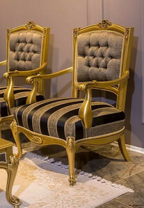 Casa Padrino Luxus Barock Sessel Grau / Schwarz / Gold 73 x 73 x H. 110 cm - Edler Massivholz Wohnzimmer Sessel im Barockstil - Barock Wohnzimmer M�bel