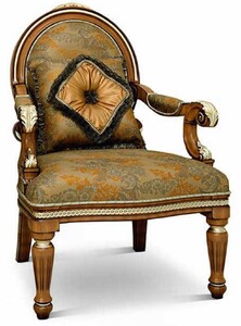 Casa Padrino Luxus Barock Wohnzimmer Sessel Braun / Gold - Made in Italy