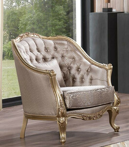 Casa Padrino Luxus Barock Sessel Silber / Gold - Prunkvoller Wohnzimmer Sessel mit elegantem Muster - Luxus Wohnzimmer M�bel im Barockstil - Barock M�bel - Barock Einrichtung