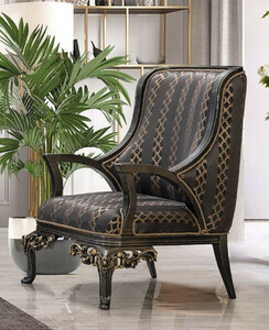 Casa Padrino Luxus Barock Sessel Lila / Grau / Gold - Prunkvoller Wohnzimmer Sessel mit elegantem Muster - Luxus Wohnzimmer M�bel im Barockstil - Barock M�bel - Barock Einrichtung