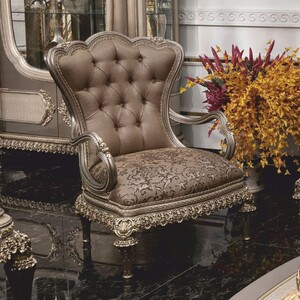 Casa Padrino Luxus Barock Sessel Grau / Silber - Barock Wohnzimmer & Hotel Sessel - Prunkvolle Barock M�bel