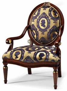 Casa Padrino Luxus Barock Sessel Gold / Lila / Dunkelbraun - Made in Italy