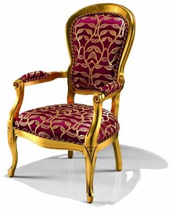 Casa Padrino Luxus Barock Sessel Lila / Gold - Made in Italy