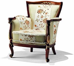 Casa Padrino Luxus Barock Sessel Hellgr�n / Braun / Gold - Made in Italy
