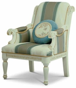 Casa Padrino Luxus Barock Sessel Creme / Wei� / Gold - Barock M�bel - Made in Italy