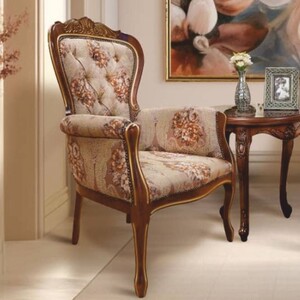 Casa Padrino Luxus Barock Sessel Hellbraun / Dunkelbraun / Gold - Barock M�bel