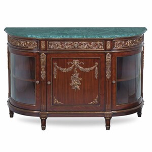 Casa Padrino Luxus Barock Sideboard Braun / Antik Gold / Gr�n 130 cm - Made in Italy