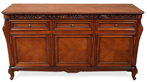 Casa Padrino Luxus Barock Sideboard Braun - Prunkvoller Massivholz Schrank mit 3 Schubladen und 3 Tren - Luxus Mbel im Barockstil - Barock Mbel - Edel & Prunkvoll