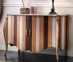Casa Padrino Luxus Barock Sideboard mit Streifen Mehrfarbig - Handgefertigter Barockstil Schrank mit 2 T�ren - Luxus M�bel M�bel im Barockstil - Barock M�bel - Luxus Qualit�t - Made in Italy