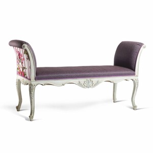 Casa Padrino Luxus Barock Sitzbank Lila / Bunt / Wei 163 cm - Barock Mbel - Made in Italy