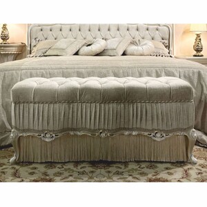 Casa Padrino Luxus Barock Sitzbank Wei / Gold 132 cm - Barock Mbel - Made in Italy