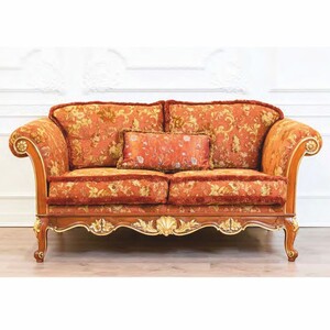 Casa Padrino Luxus Barock Wohnzimmer Sofa Braun / Gold 195 cm - Made in Italy