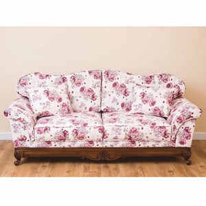 Casa Padrino Luxus Barock Sofa Wei / Pink / Braun 210 cm - Barock Wohnzimmer Mbel