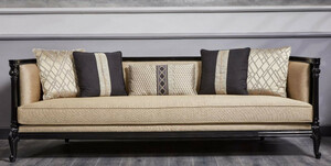 Casa Padrino Luxus Barock Sofa Gold / Blau / Schwarz - Prunkvolles Wohnzimmer Sofa - Barockstil Wohnzimmer Mbel - Luxus Mbel im Barockstil - Barock Einrichtung - Edel & Prunkvoll