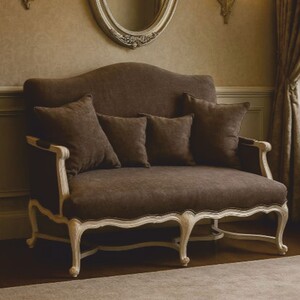 Casa Padrino Luxus Barock Sofa Dunkelbraun / Wei 150 cm - Barock Wohnzimmer Mbel